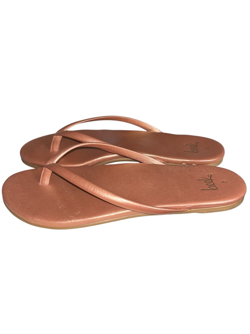 Beek Sunbeam Rose Gold Flip Flop Leather Sandals Arch Support Made in Brazil 8 - Picture 5 of 11